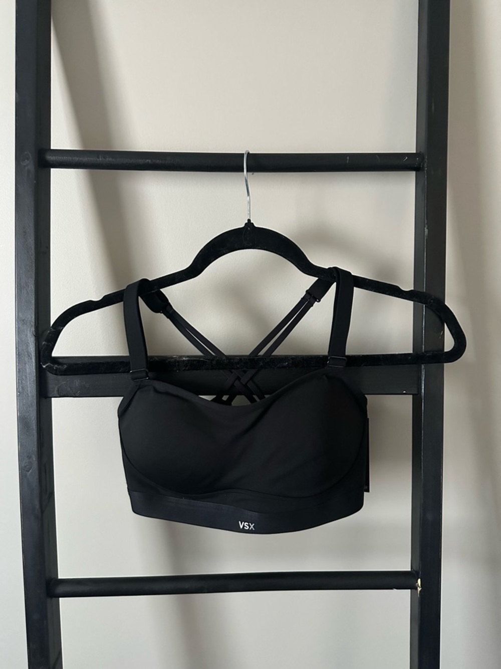 Victoria's Secret Black Strappy Longline VSX Sports Bra